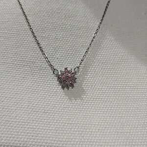 Pink crystal necklace